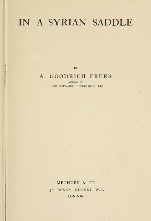 In a Syrian Saddle by Ada Goodrich-Freer