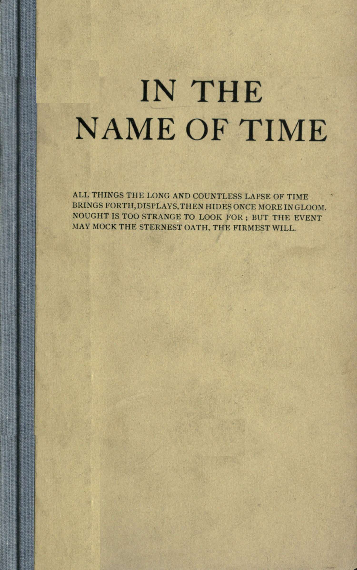 In the name of Time