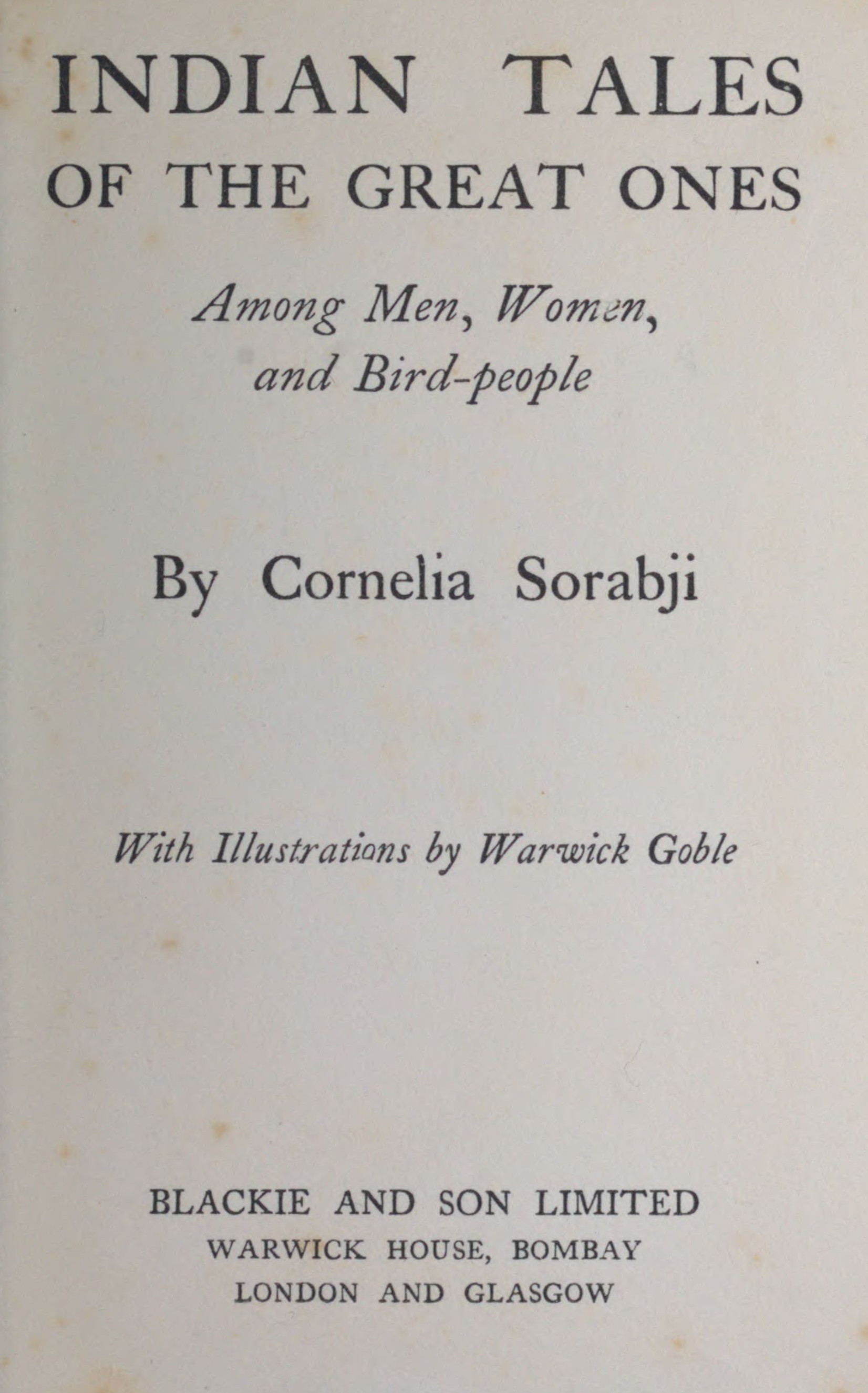 Indian Tales of the Great Ones