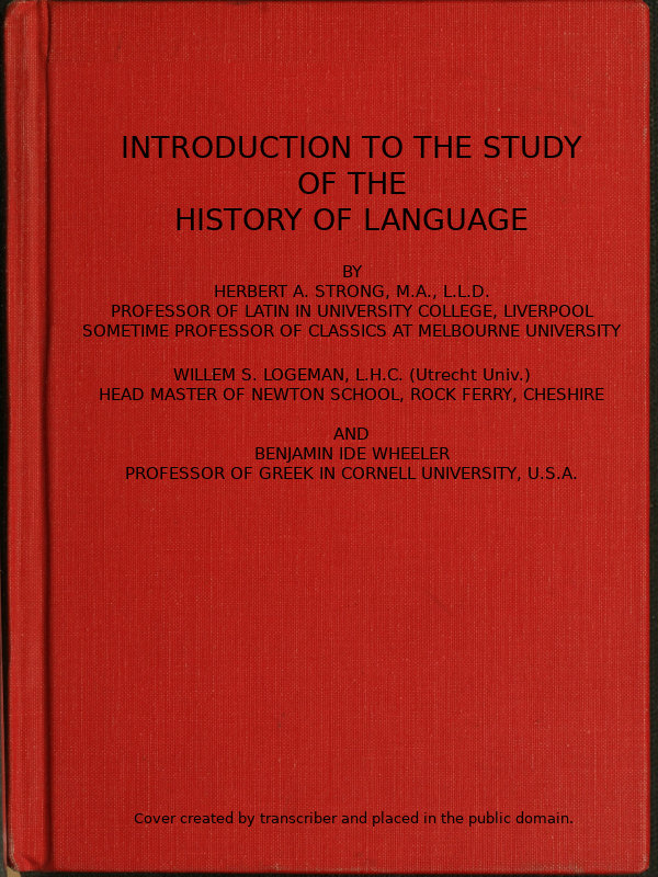 Introduction to the Study of the History of Language
