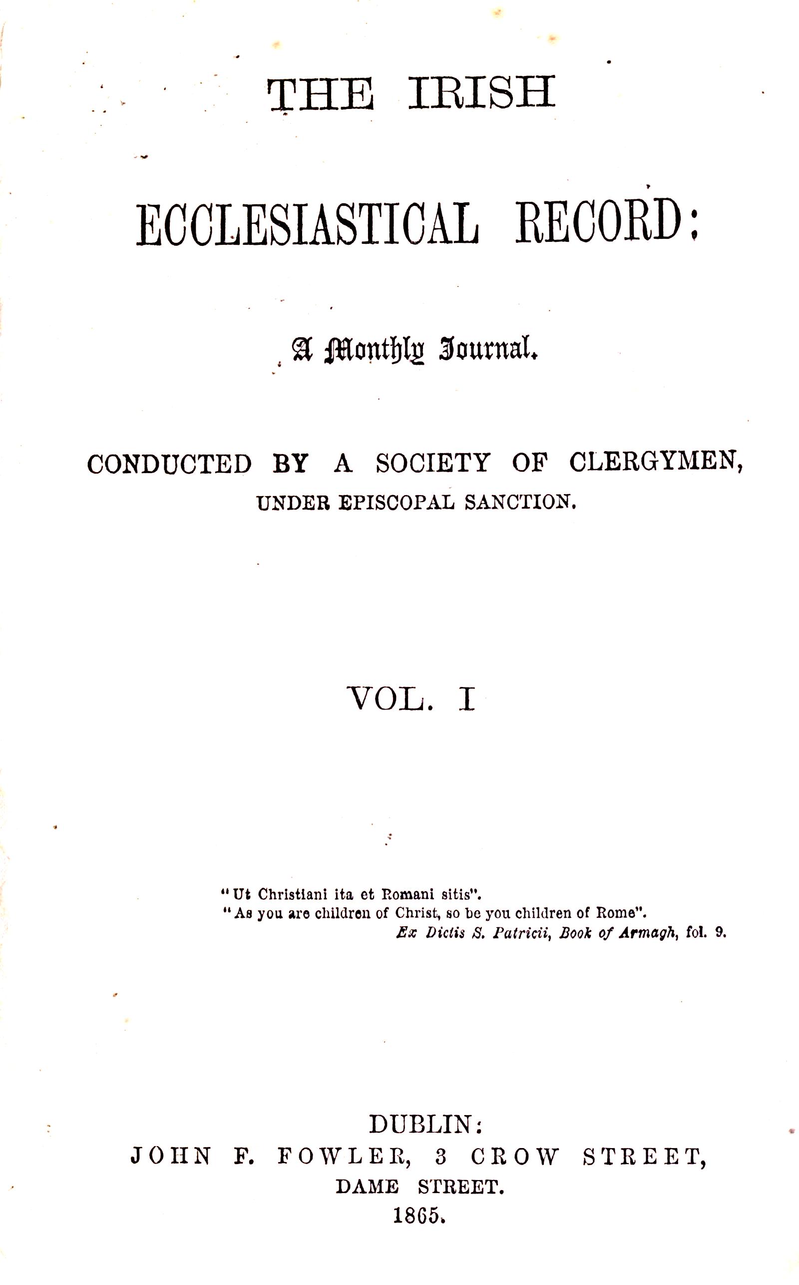 Irish Ecclesiastical Record
