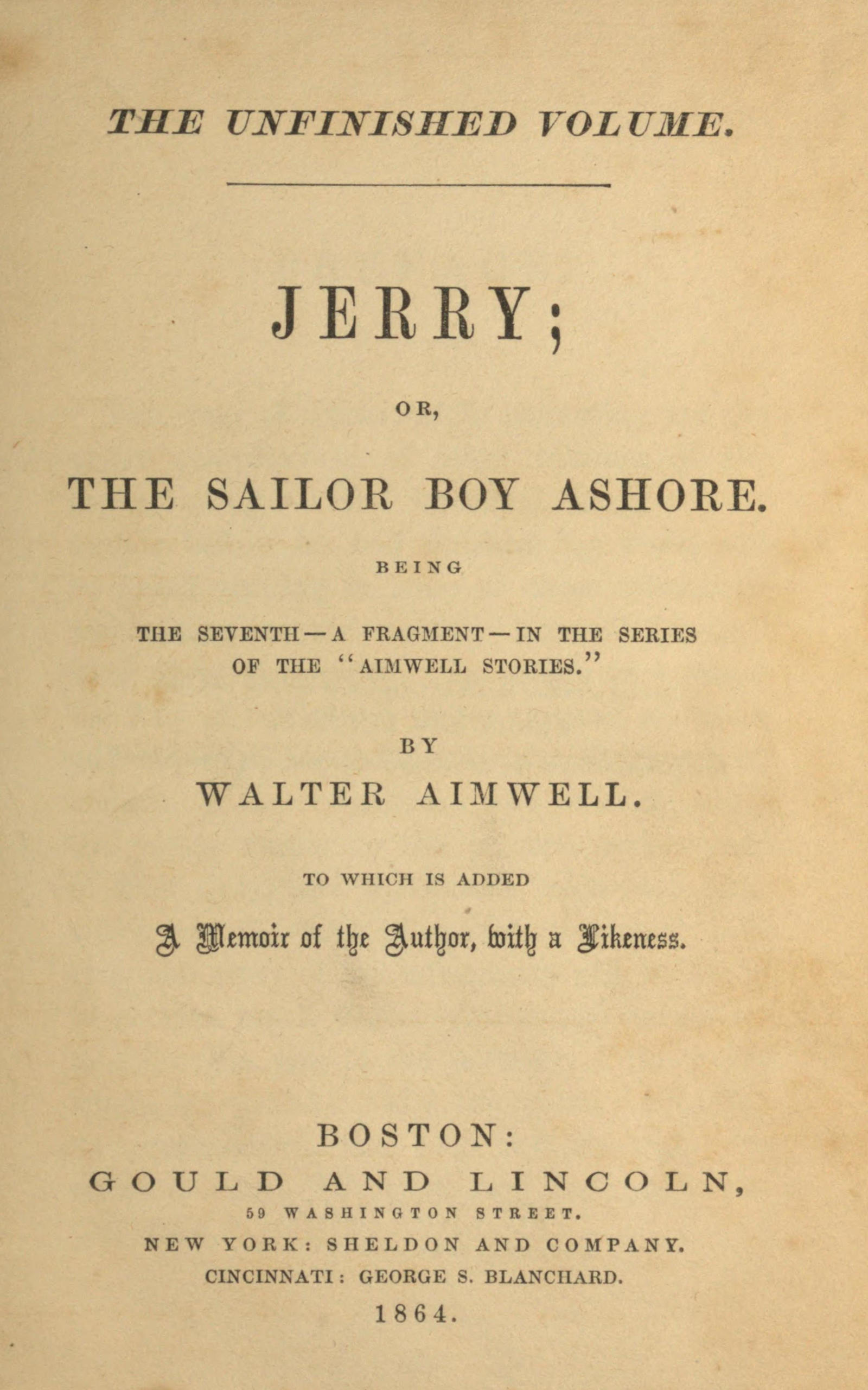 Jerry; or, the sailor boy ashore