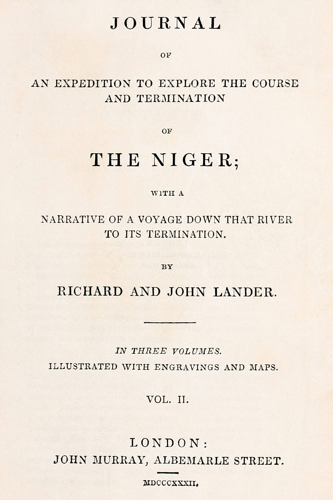 Journal of an expedition to explore the course and termination of the Niger, Vol. 2 (of 3)