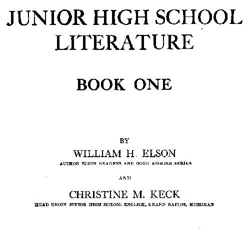 Junior High School Literature, Book One