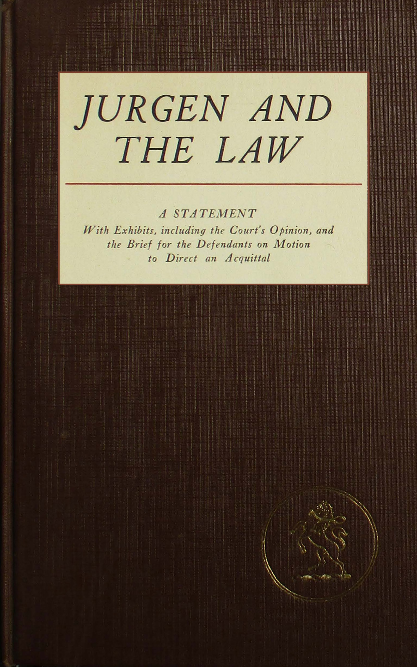 Jurgen and the Law