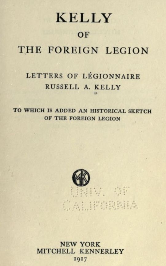 Kelly of the Foreign Legion