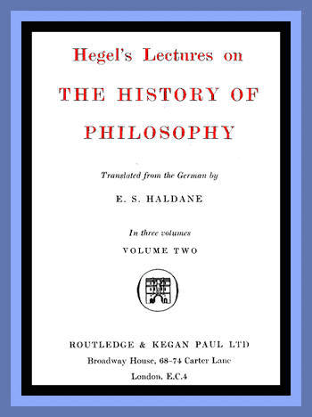 Lectures on the History of Philosophy (Vol.2 of 3)