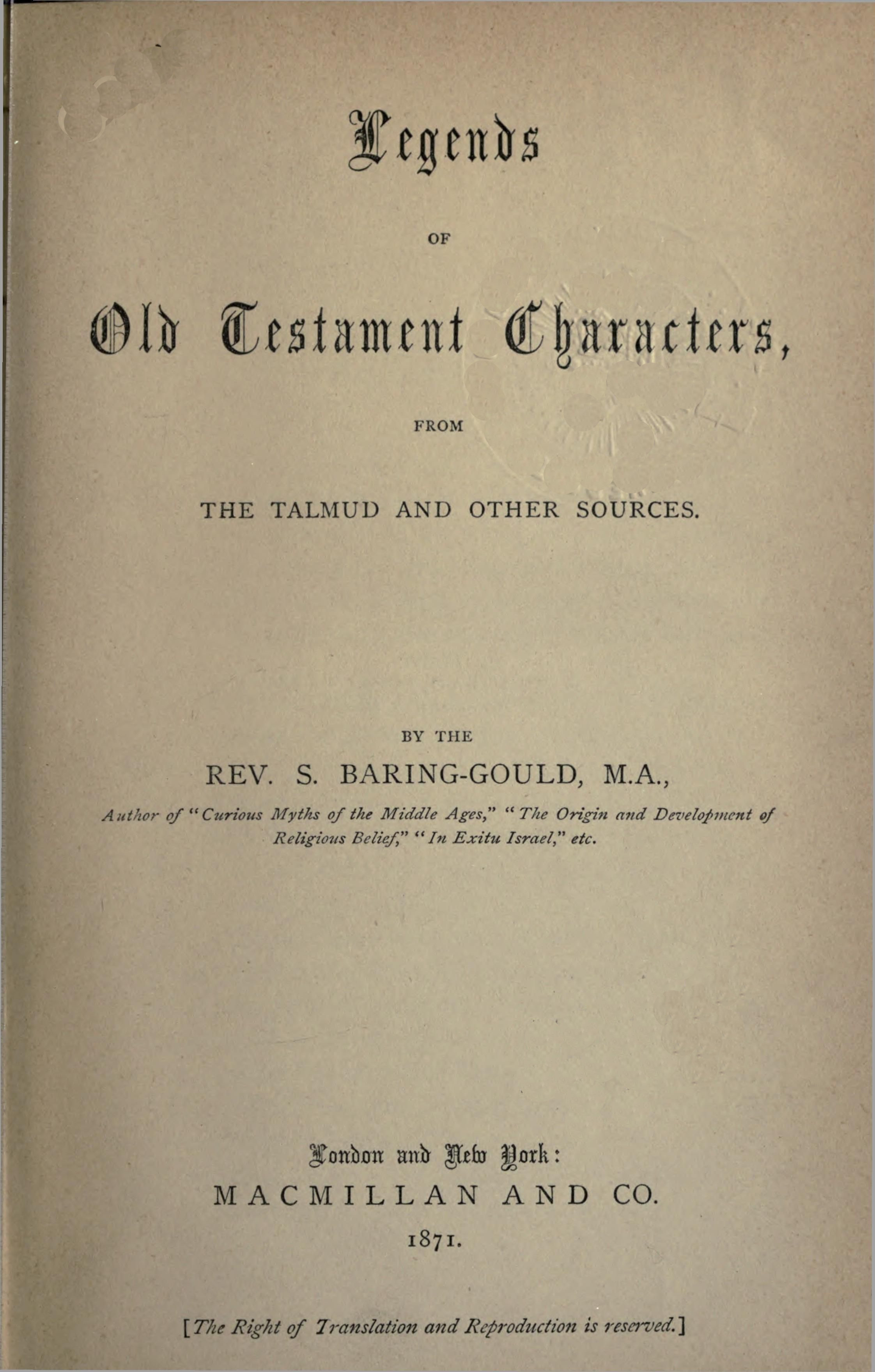 Legends of Old Testament characters