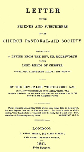 Letter to the Friends and Subscribers of the Church Pastoral-Aid Society