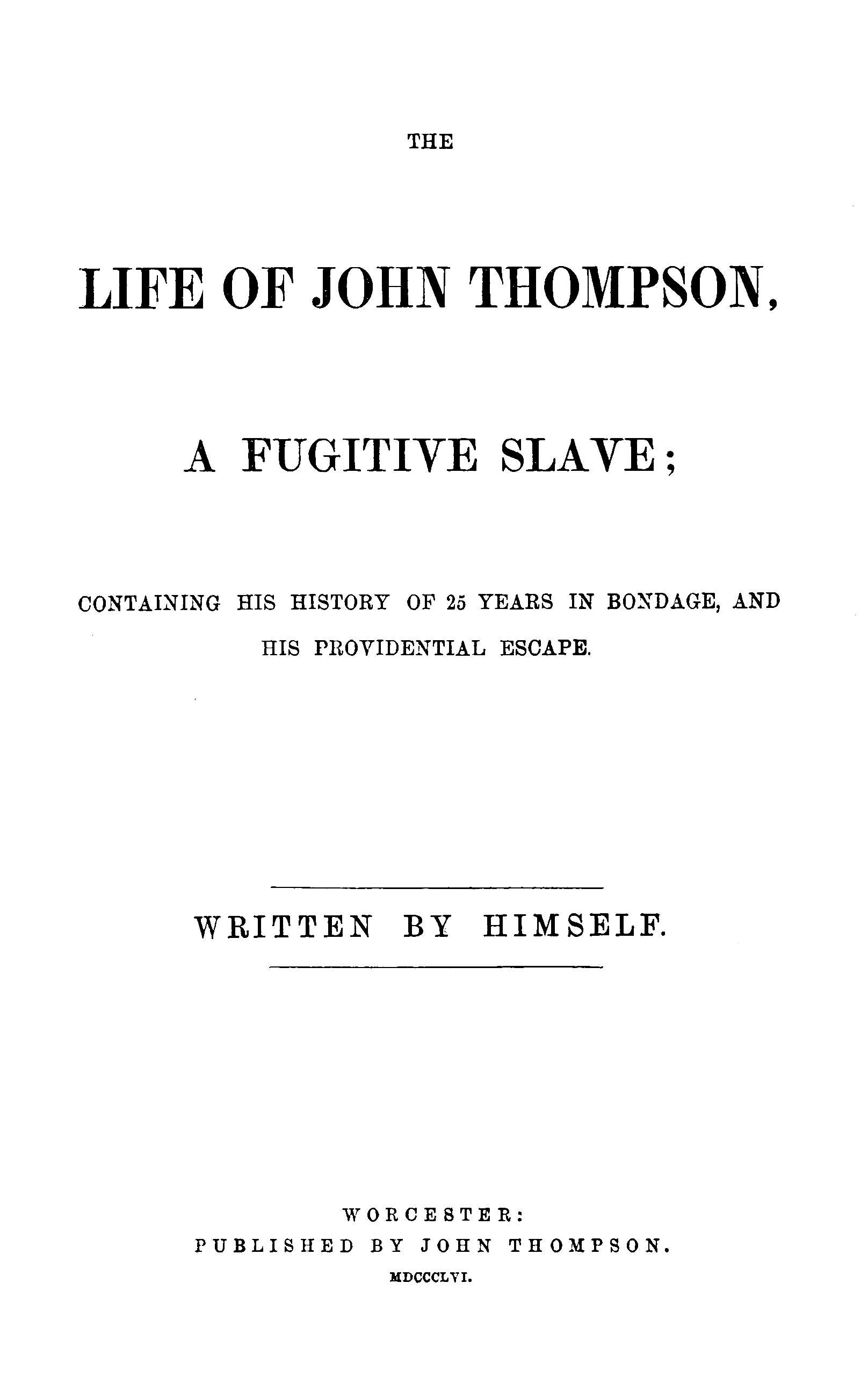 Life of John Thompson
