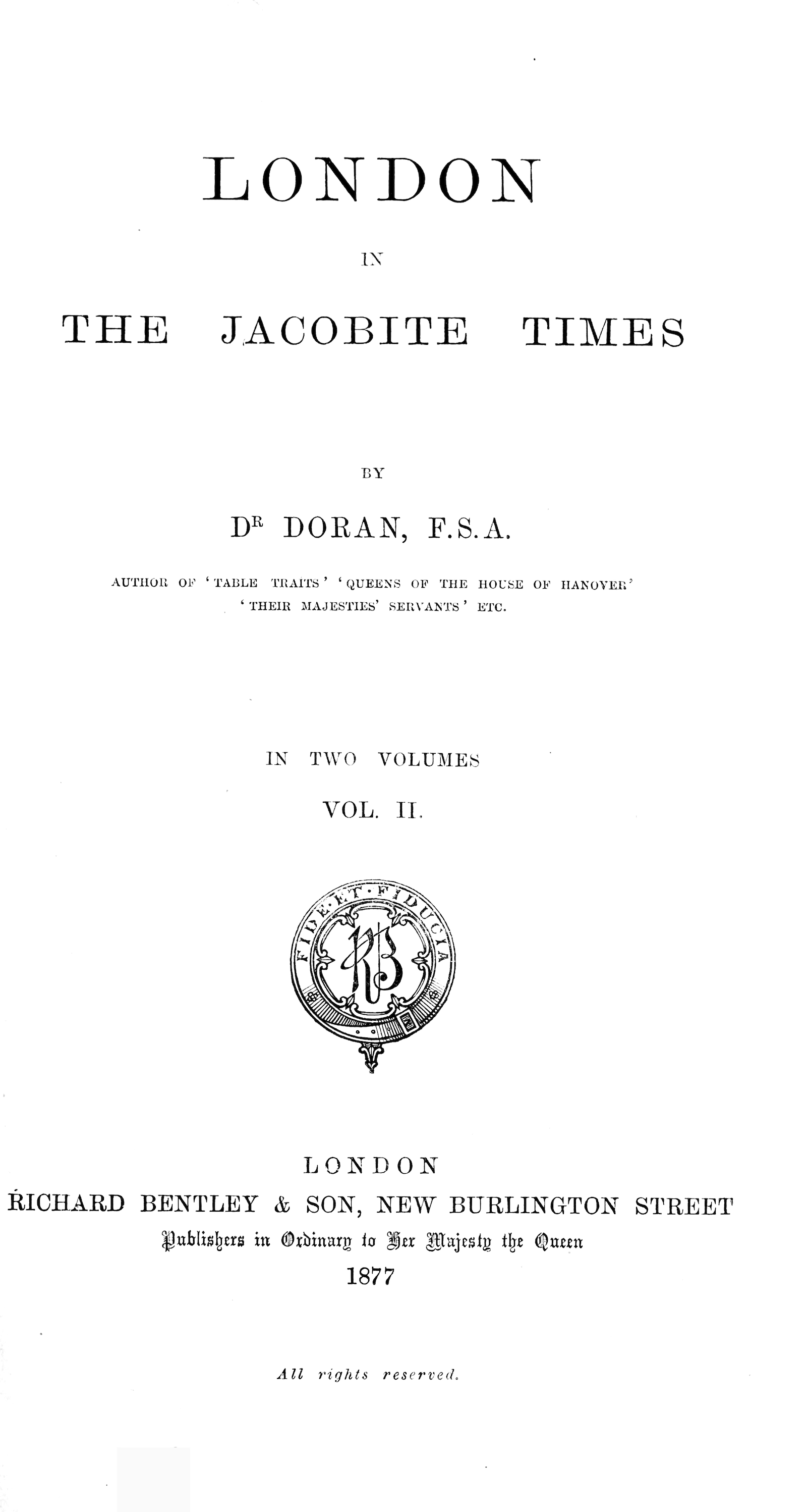 London in the Jacobite Times, Vol. 2