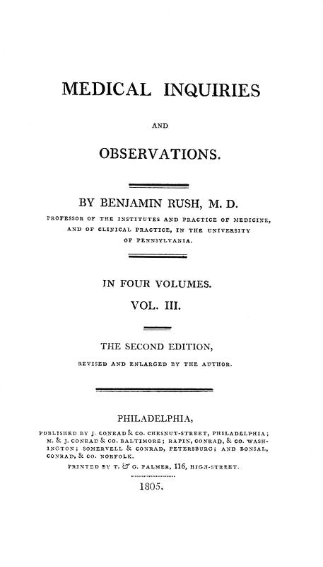 Medical Inquiries and Observations, Vol. III (of 4)