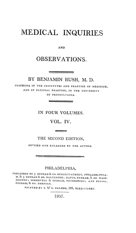 Medical Inquiries and Observations, Vol. IV (of 4)