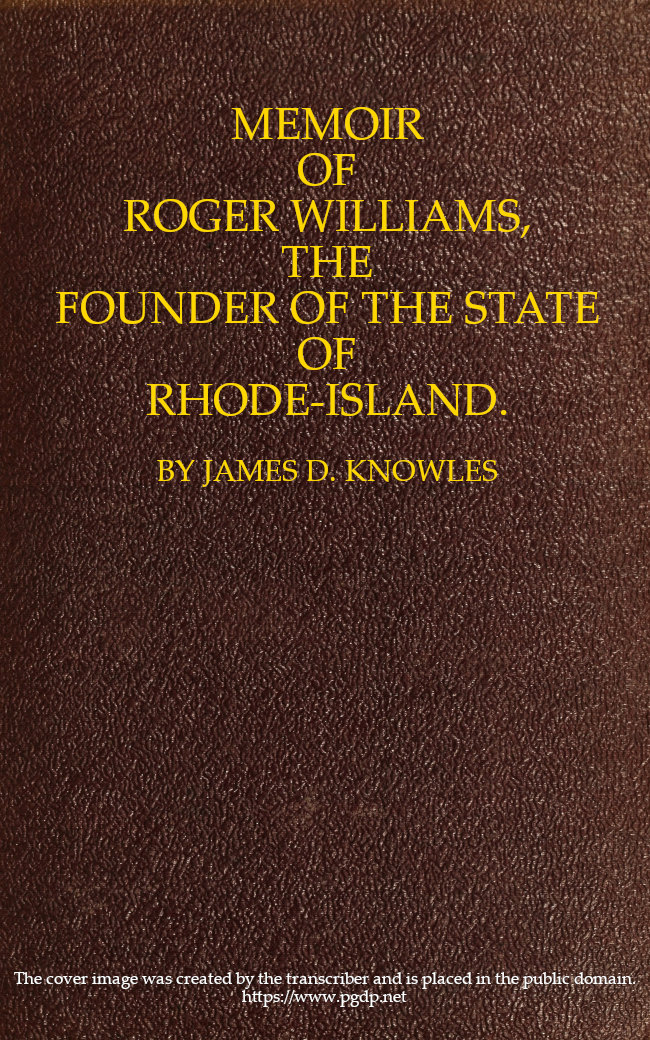 Memoir of Roger Williams
