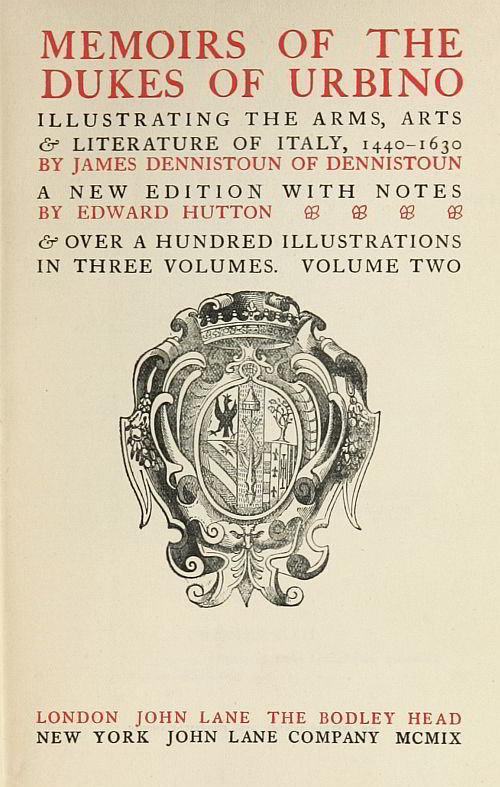 Memoirs of the Dukes of Urbino, Volume II (of 3)