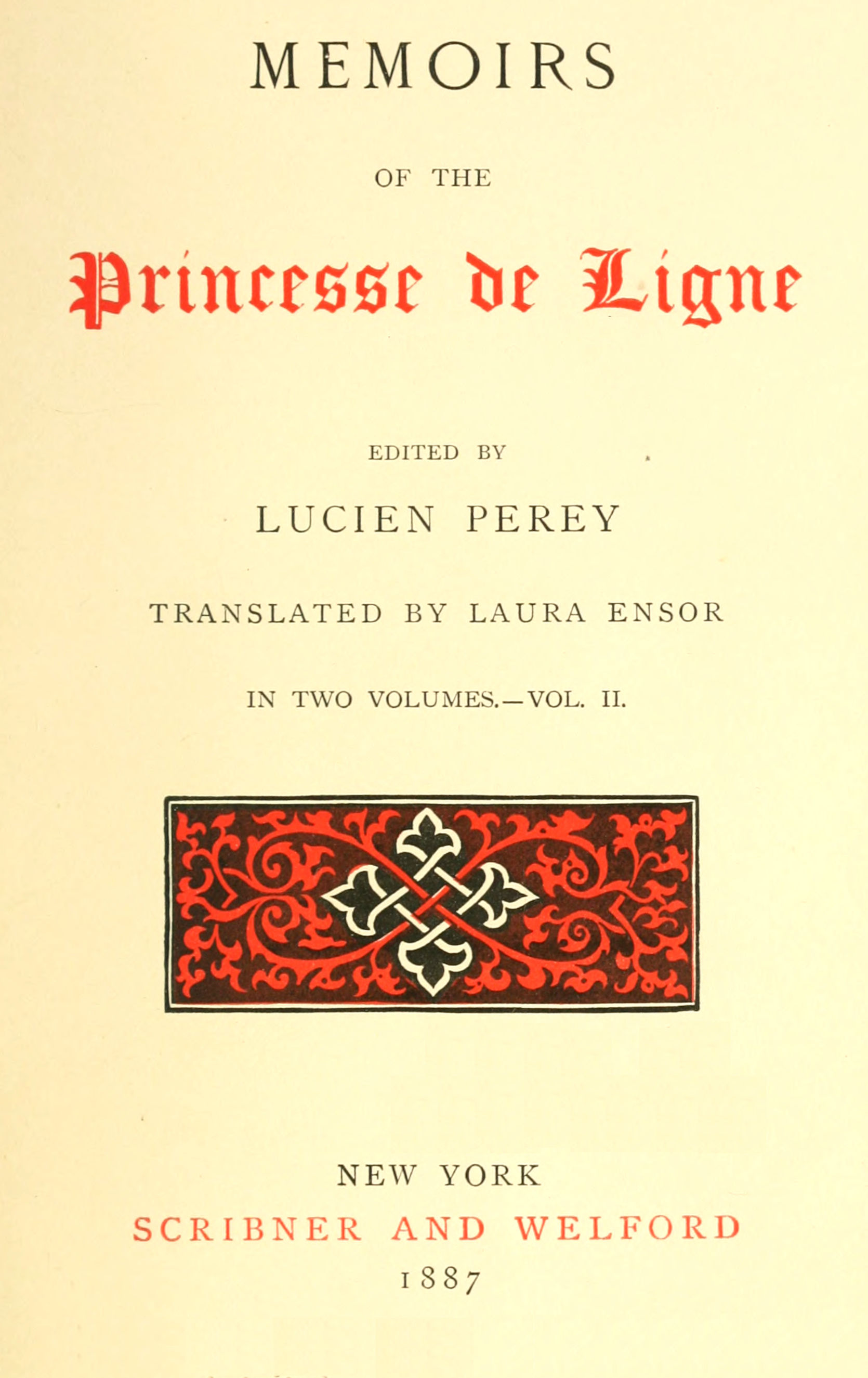 Memoirs of the Princesse De Ligne vol. 2