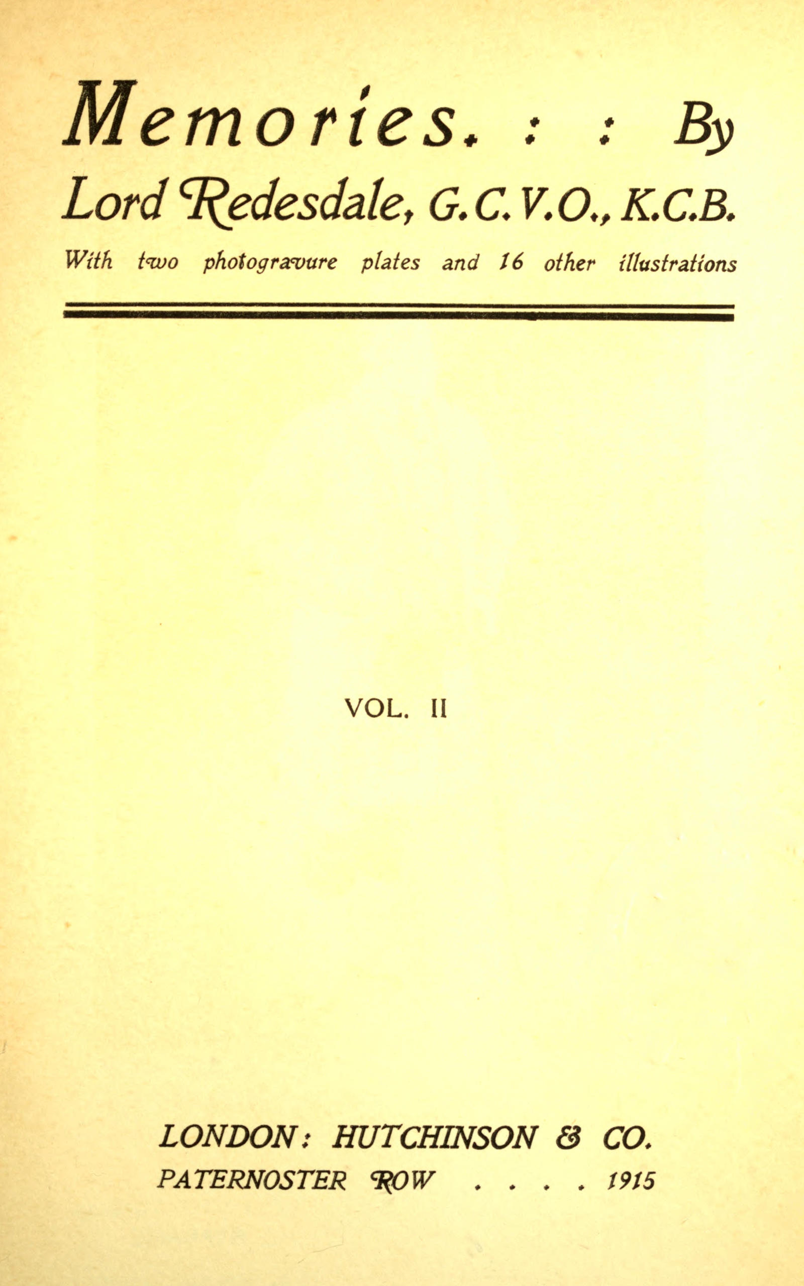 Memories (vol. 2 of 2)