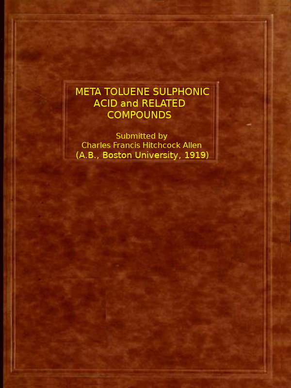 Meta toluene sulphonic acid and related compounds