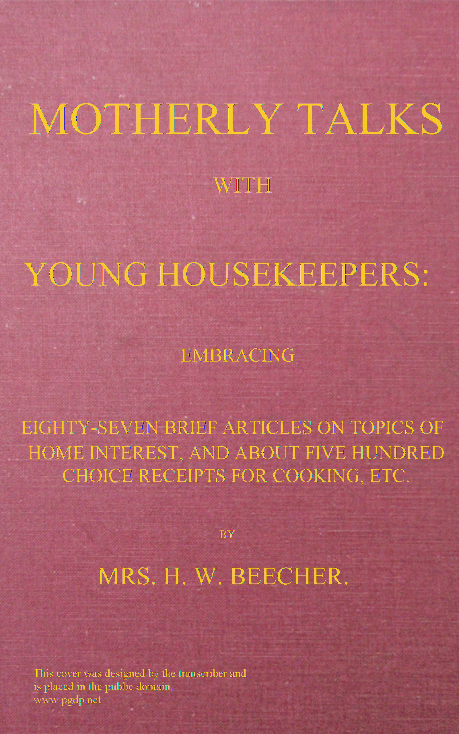 Motherly Talks With Young Housekeepers