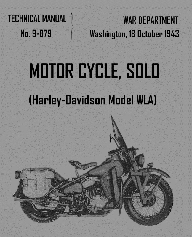 Motor Cycle, Solo, Harley‐Davidson Model WLA