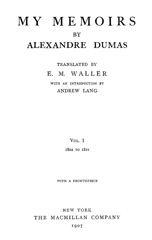My Memoirs, volume 1