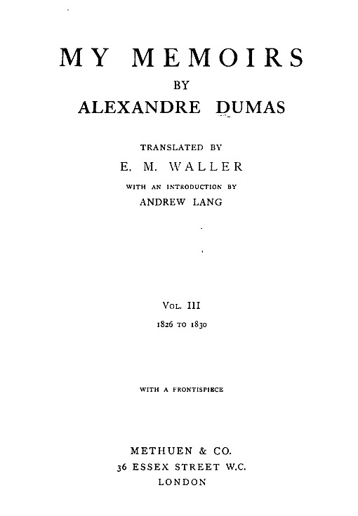 My Memoirs, volume 3