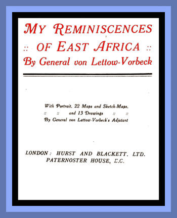 My Reminiscences of East Africa