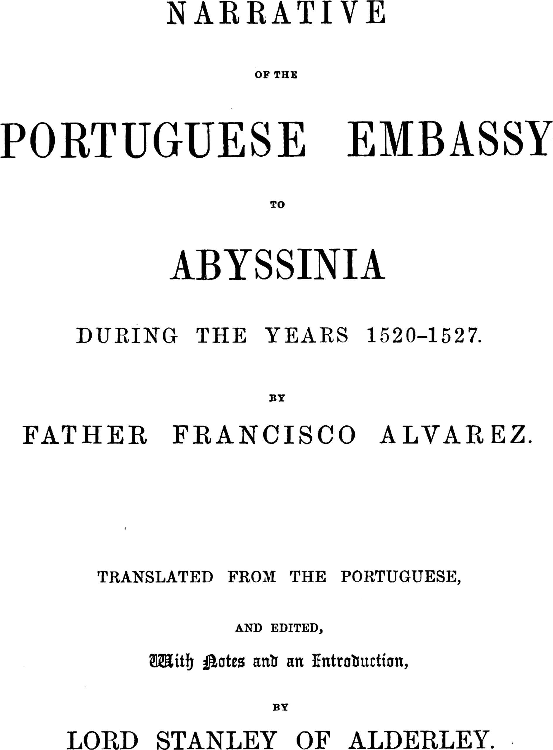 Narrative of the Portuguese Embassy to Abyssinia