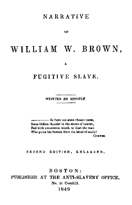 Narrative of Willam Brown