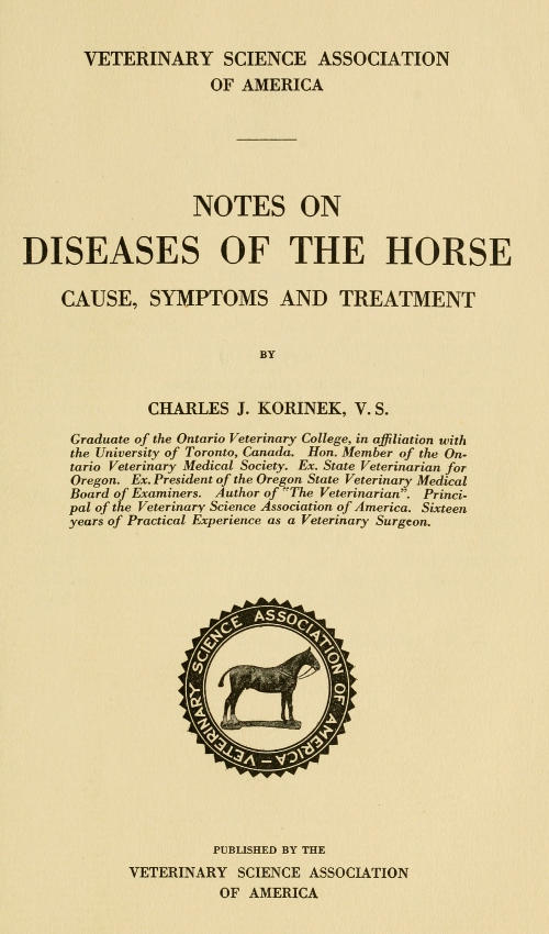Notes on Diseases of the Horse