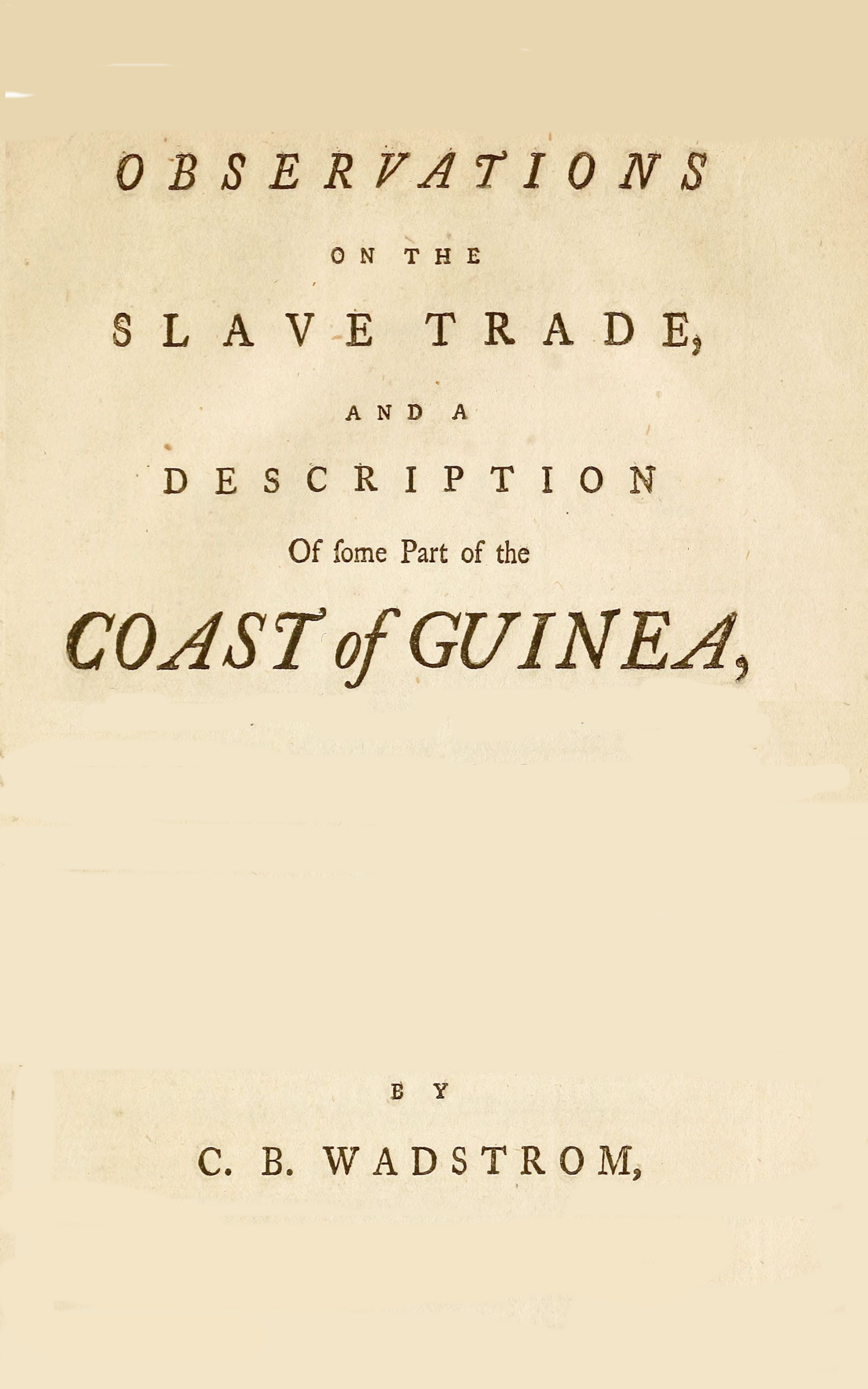 Observations on the slave trade