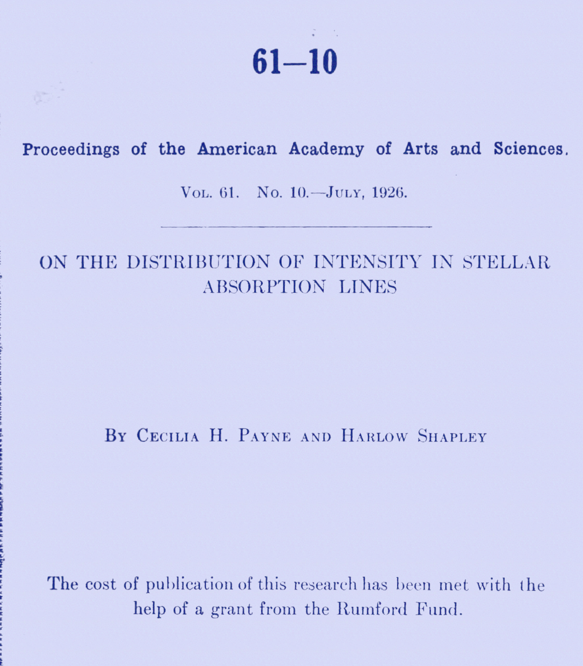 On the Distribution of Intensity in Stellar Absorption Lines