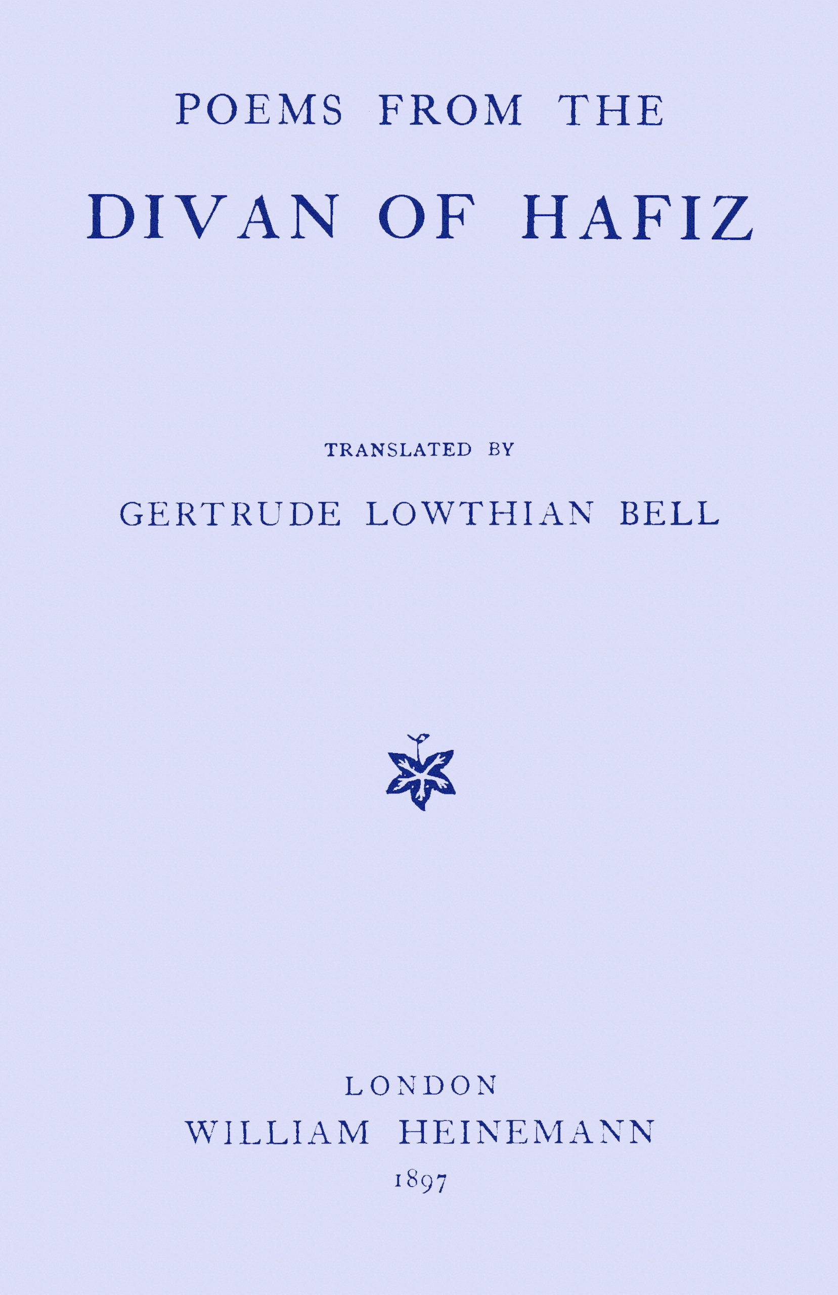 Poems from the Divan of Hafiz
