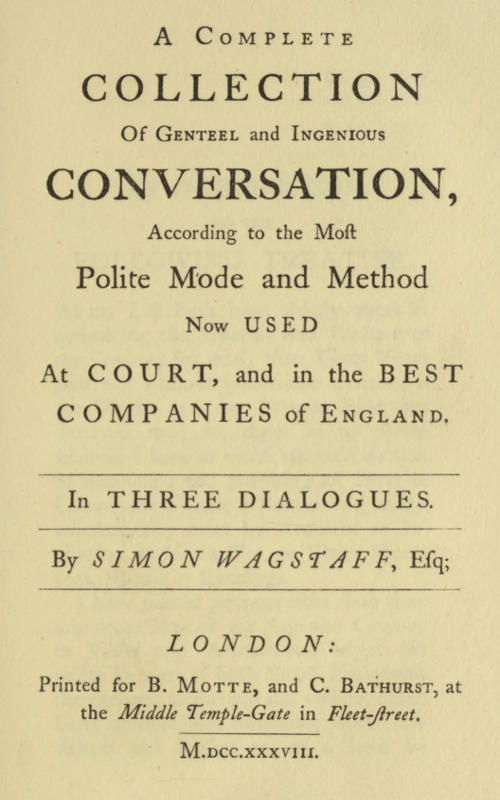 Polite conversation in three dialogues