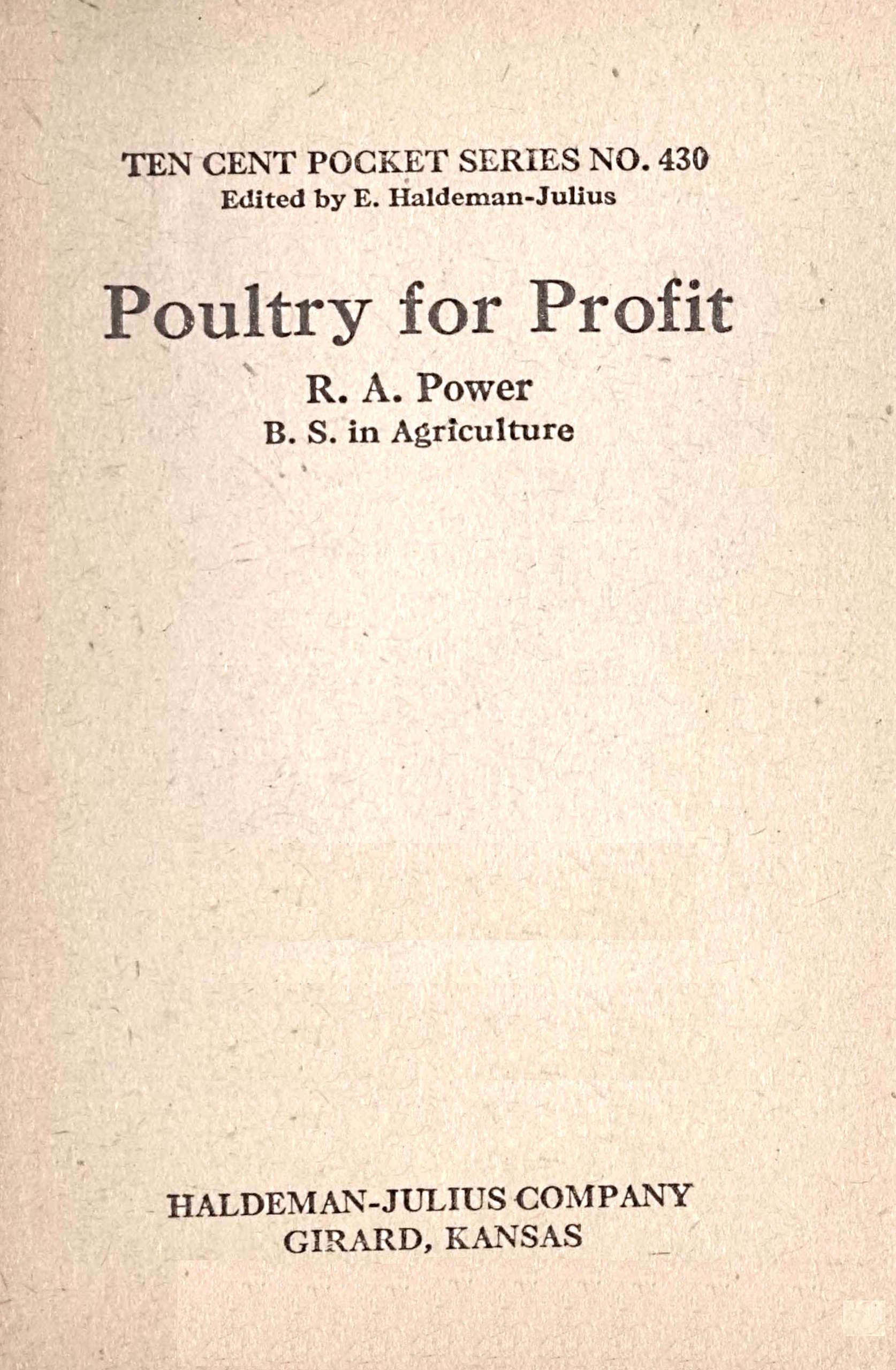 Poultry for Profit