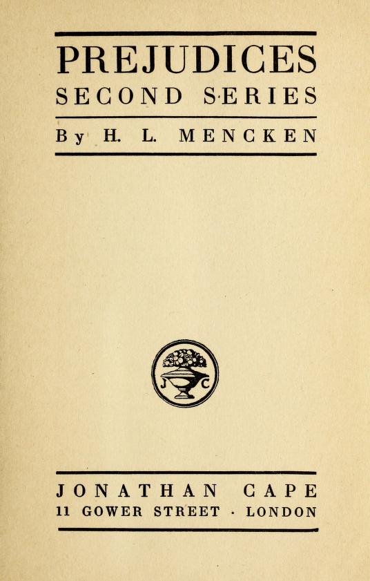 Prejudices, Second Series