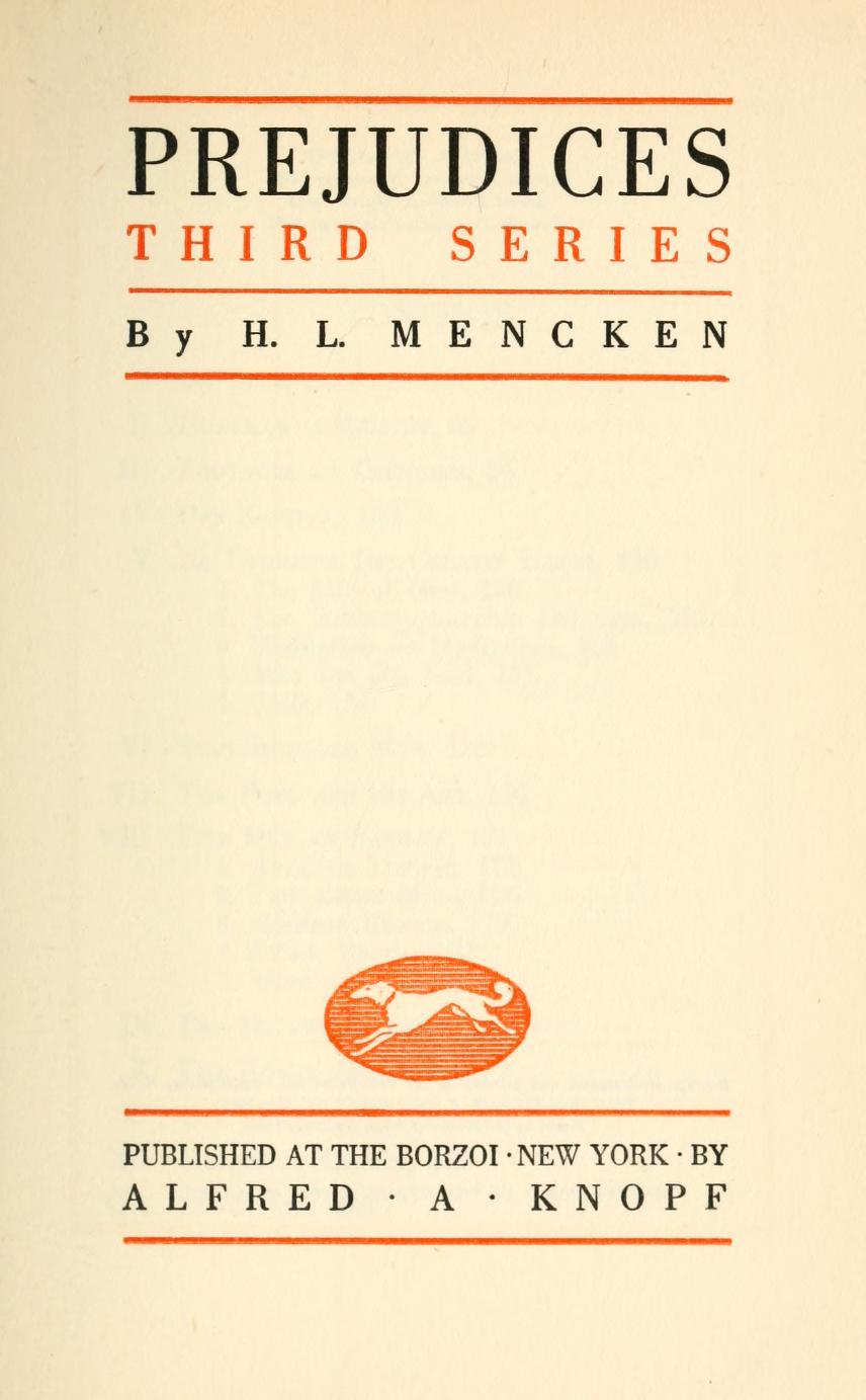 Prejudices, Third Series