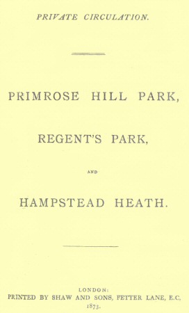 Primrose Hill Park, Regent's Park, and Hampstead Heath