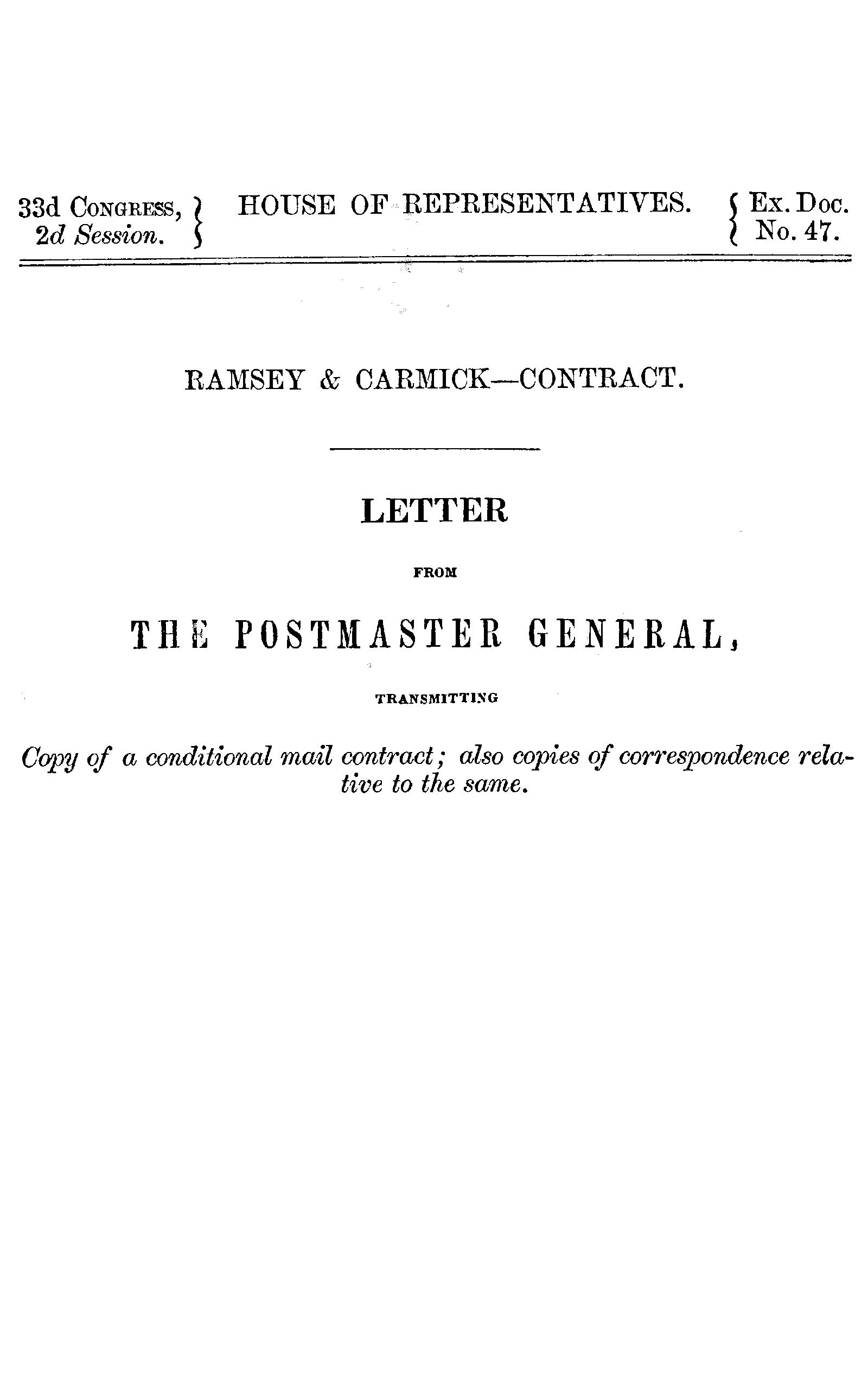 Ramsey & Carmick—Contract