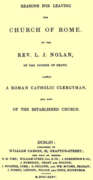 Reasons for Leaving the Church of Rome
