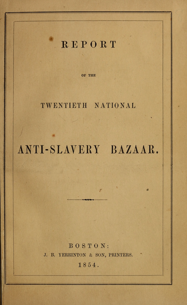 Report of the 20th National Anti-Slavery Bazaar
