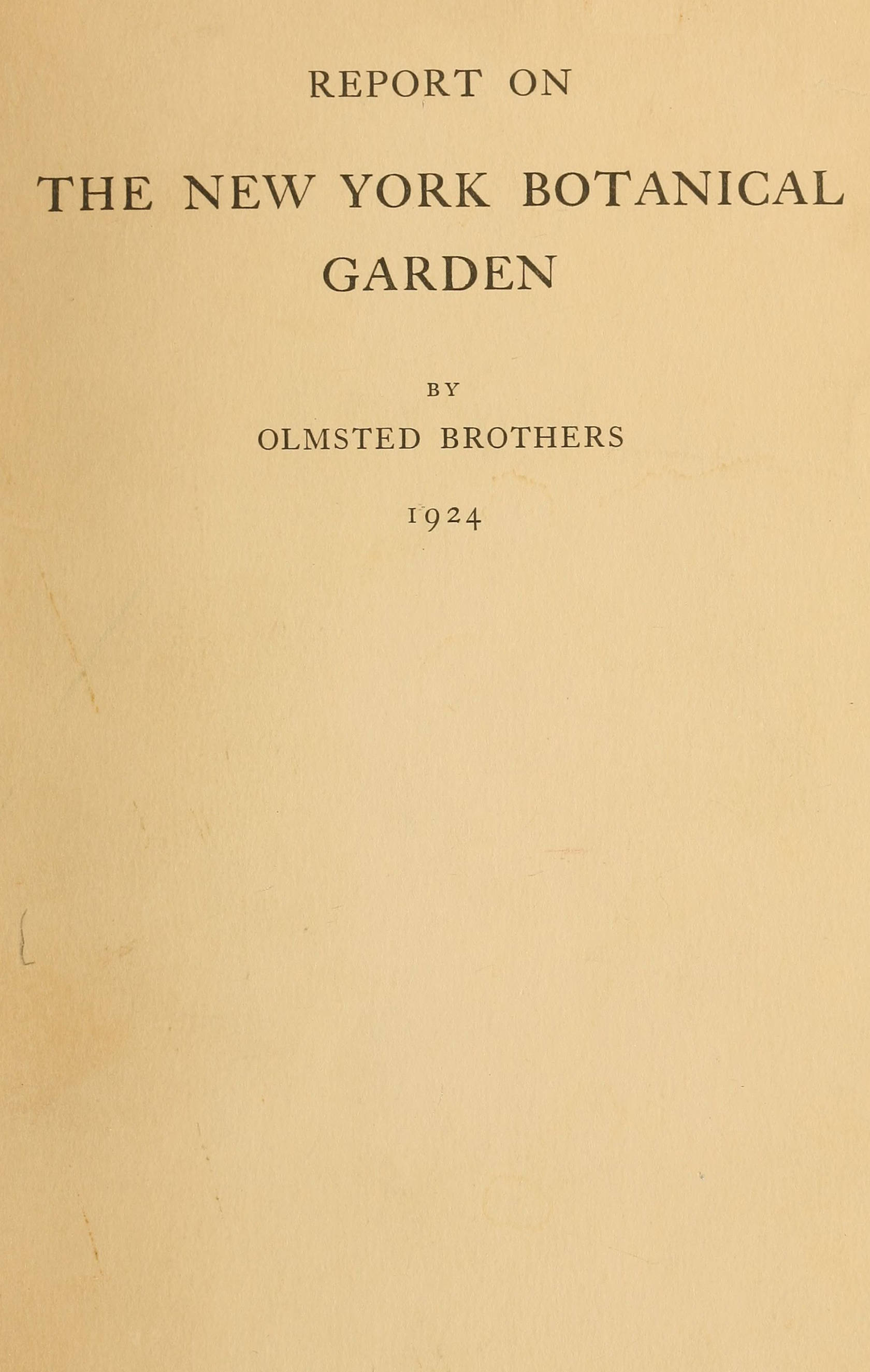 Report on The New York Botanical Gardens