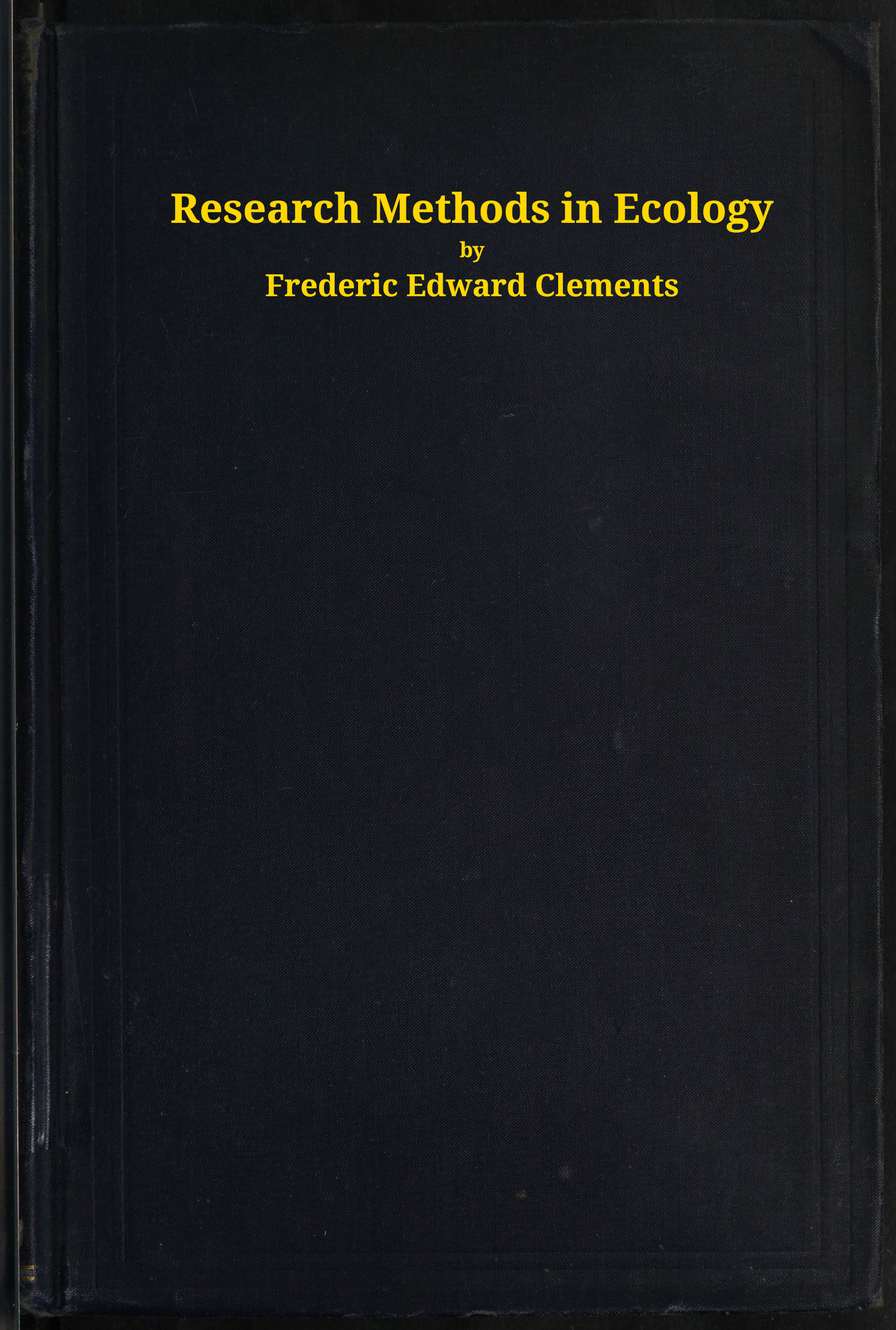 Research Methods in Ecology