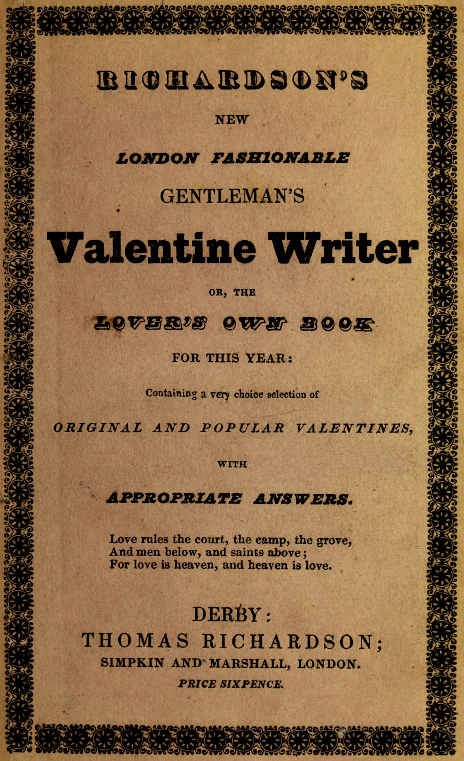Richardson’s new valentine writer