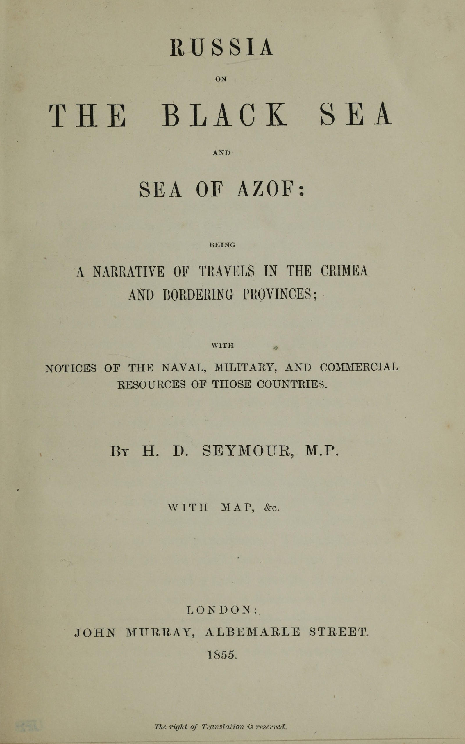 Russia on the Black Sea and Sea of Azof