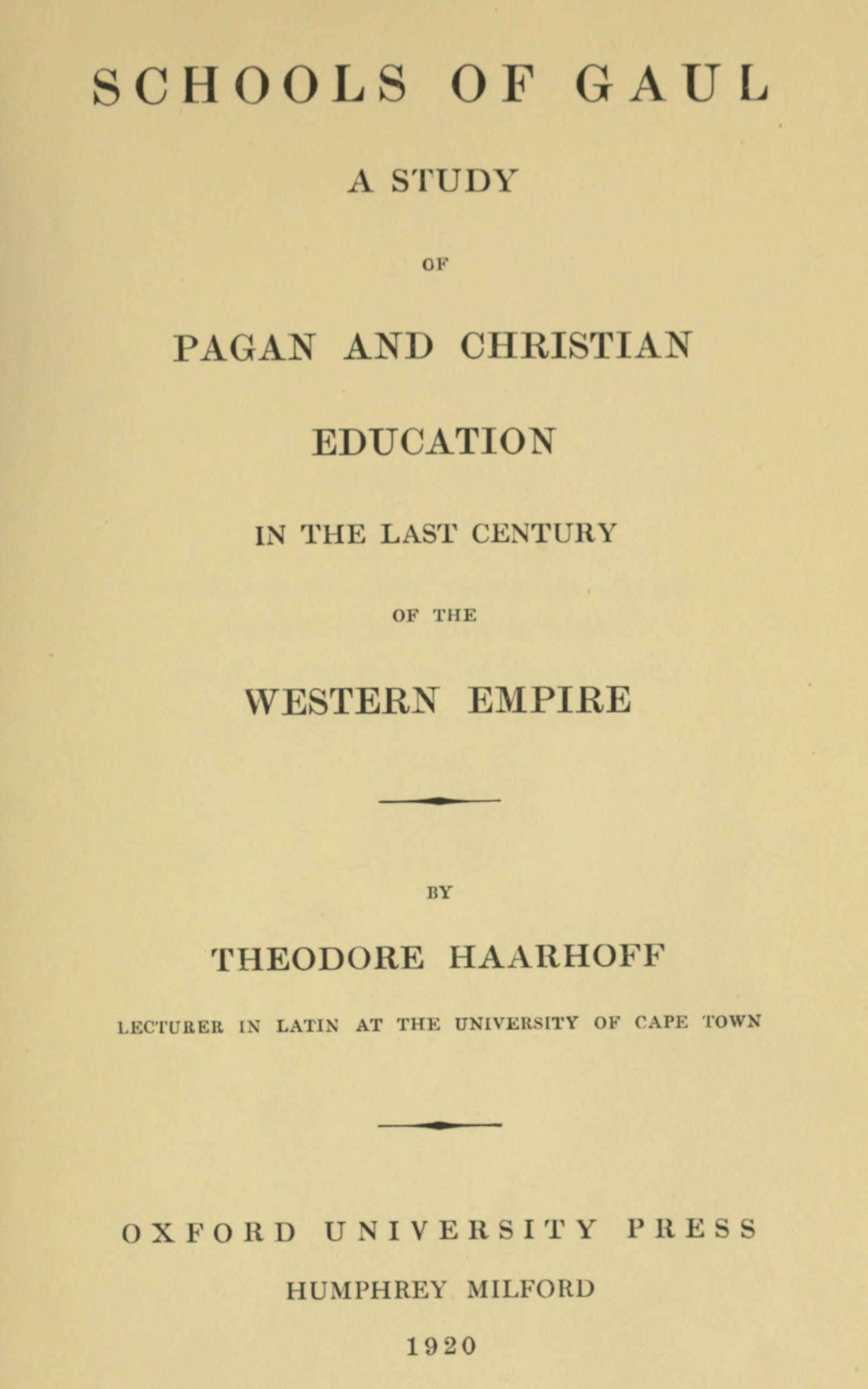 Schools of Gaul