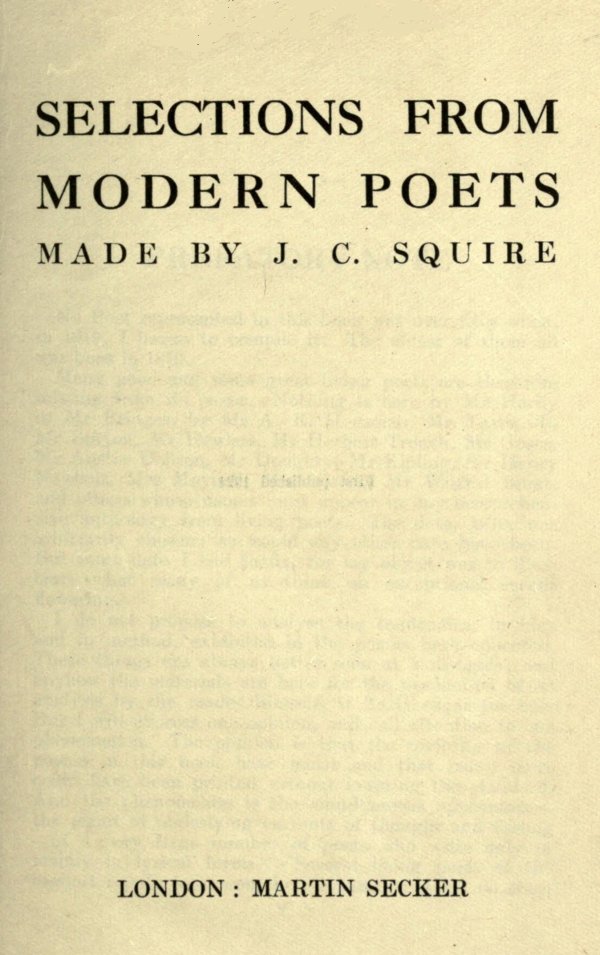 Selections from Modern Poets