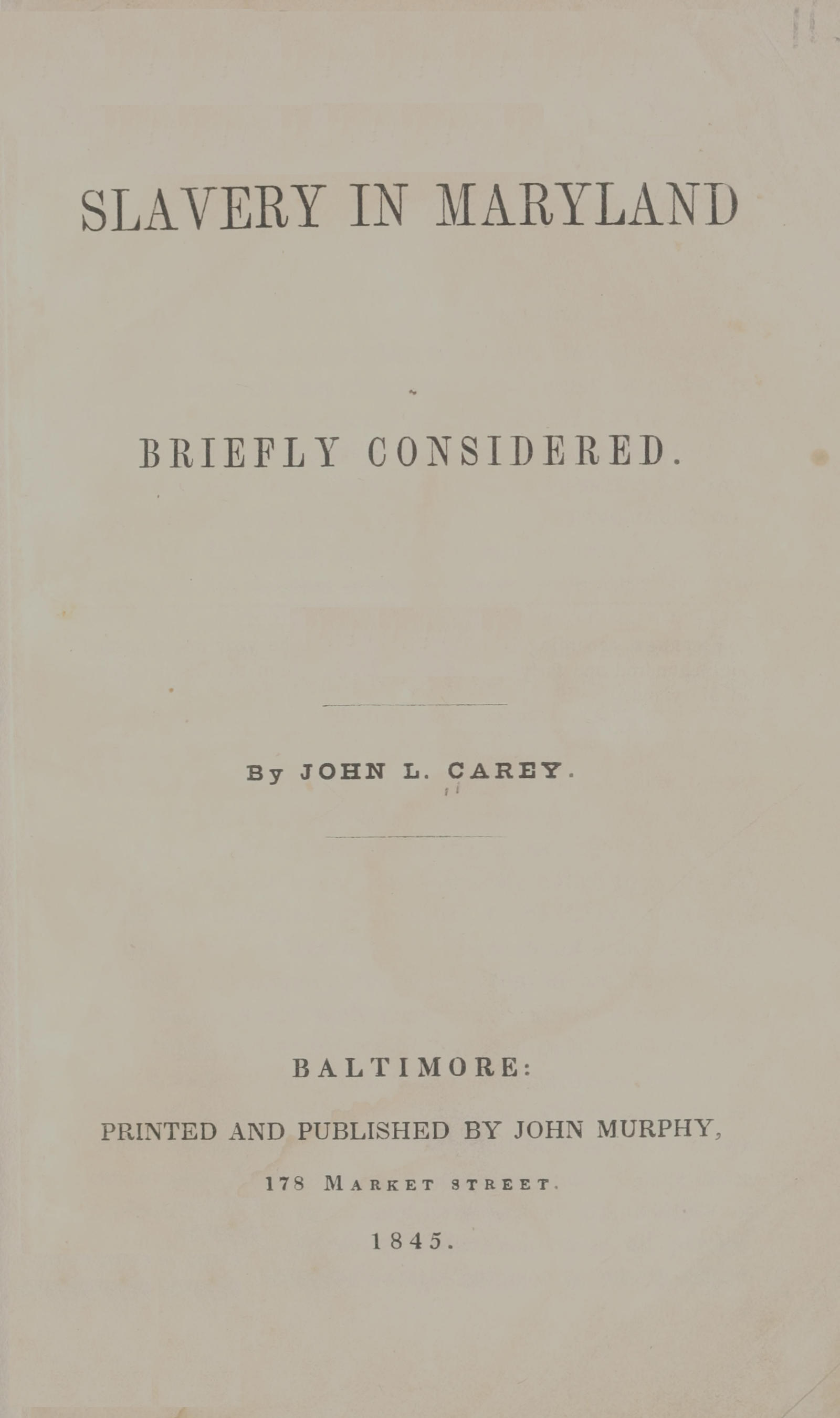 Slavery in Maryland