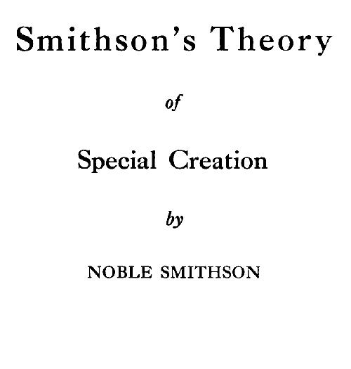 Smithson’s Theory of Special Creation