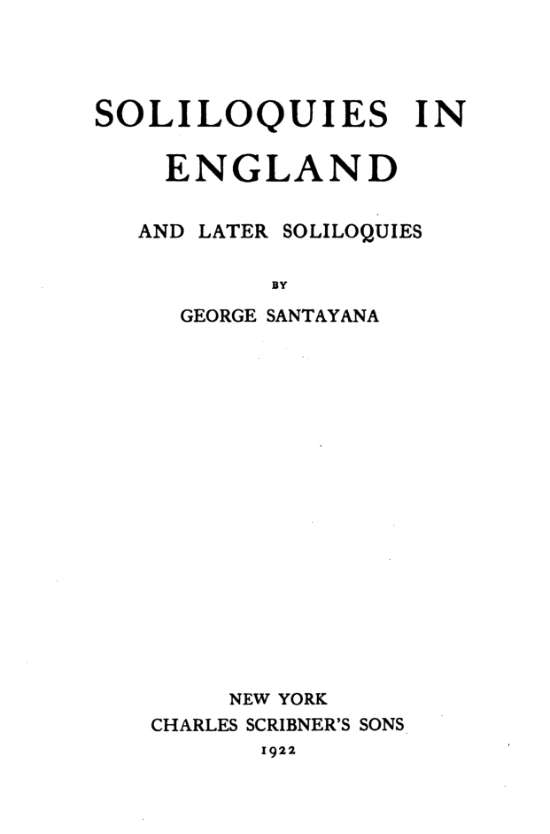 Soliloquies in England